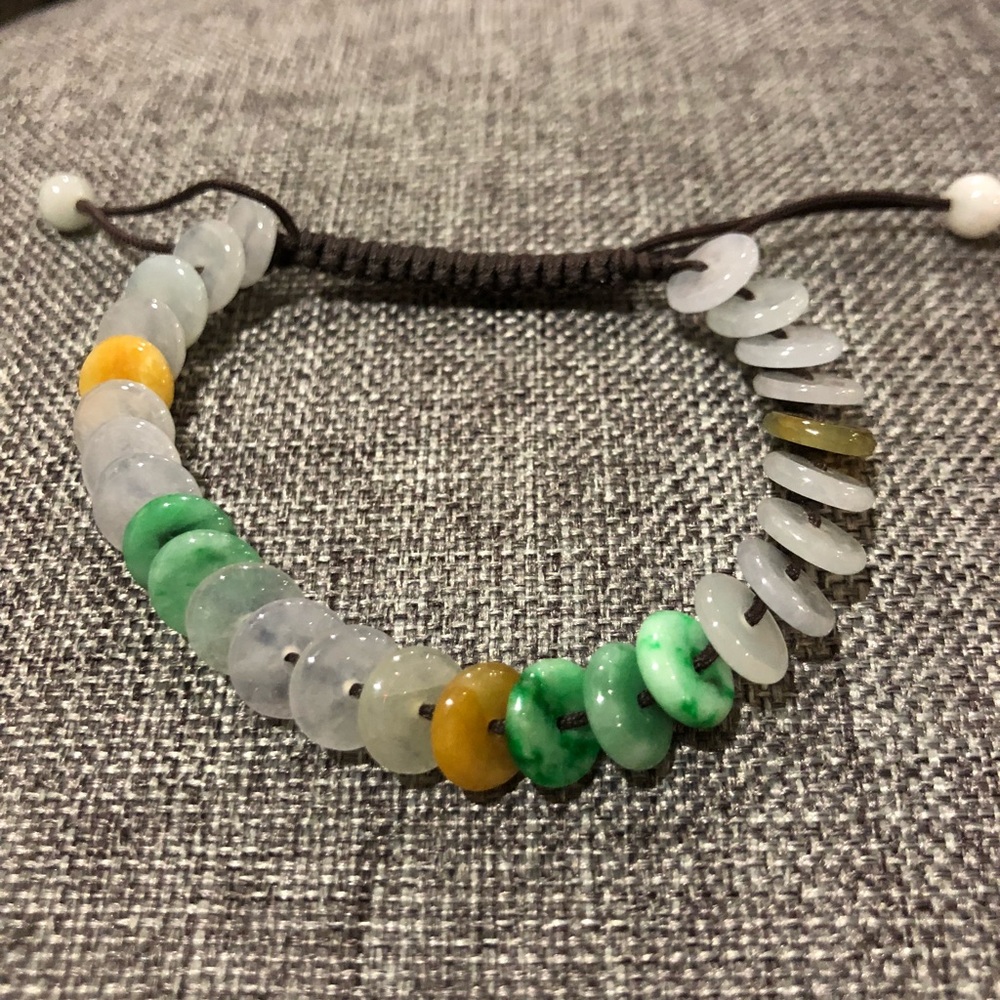 Children and  adults Multi color jade bracelet